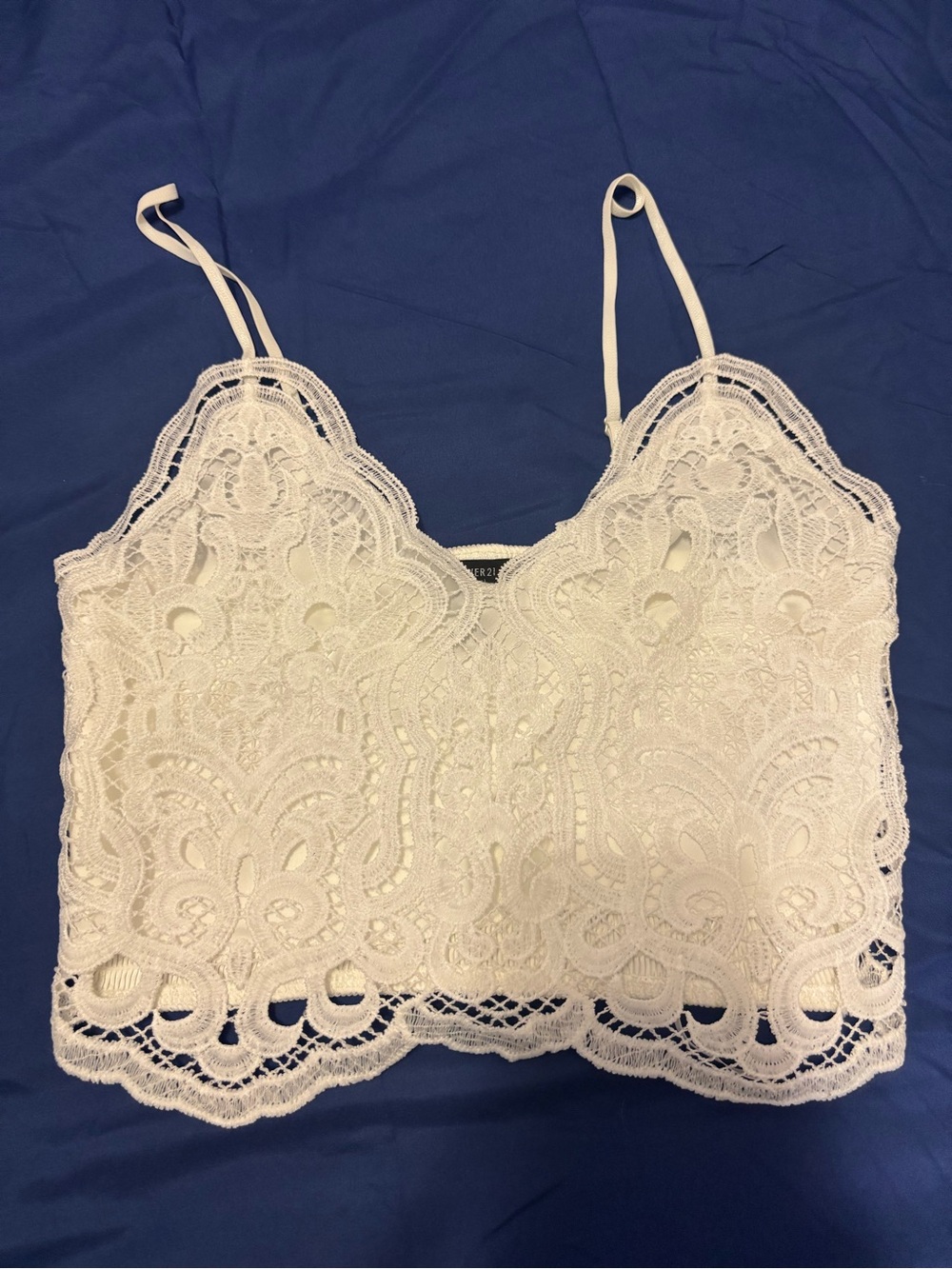 Forever 21 White Lace Bralette Cami - Women Intimates